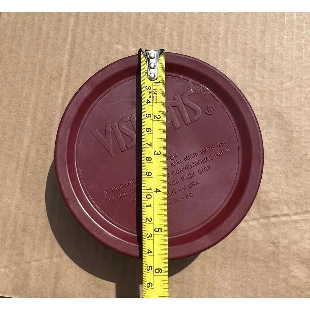 Vintage Corning Visions Cranberry Glass 1‎ Pint Bowl with Lid C-16-B V-16-PC